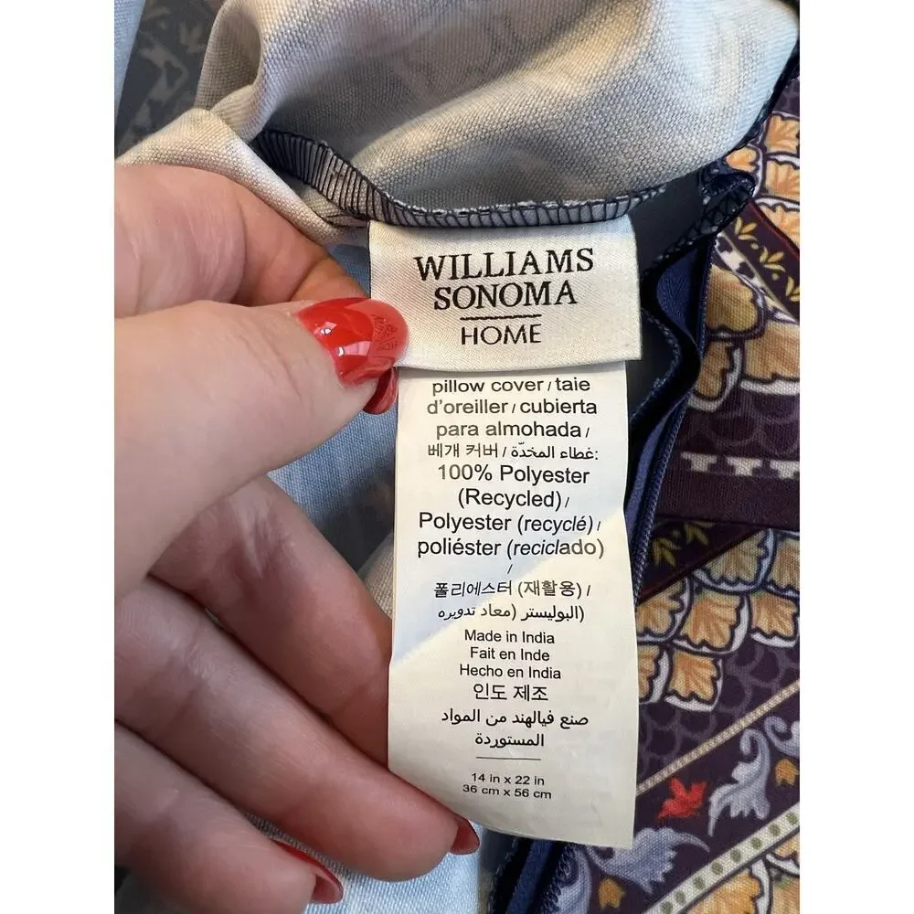 Pair Williams Sonoma pillow covers Indoor/Outdoor Multicolored 14x22 Set Of 2
